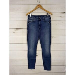 Mother High Waisted Looker Ankle Watch Me Jeans Womens 28 Blue Denim Stretch